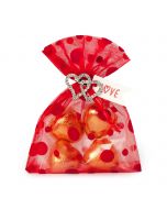 Red bag rinhestone hearts brooch, card 4 cora-choc