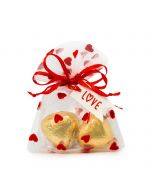Hearts bag and Love card with 2 cora-choc