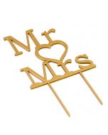 Cake topper de madera para boda, Mr & Mrs 13x21cm.