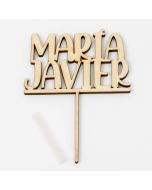 Cake topper con nomi maiuscole 13cm. personalizzato