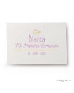 Carté fleurs communion 5x3,5cm. 1feuille=36cartes